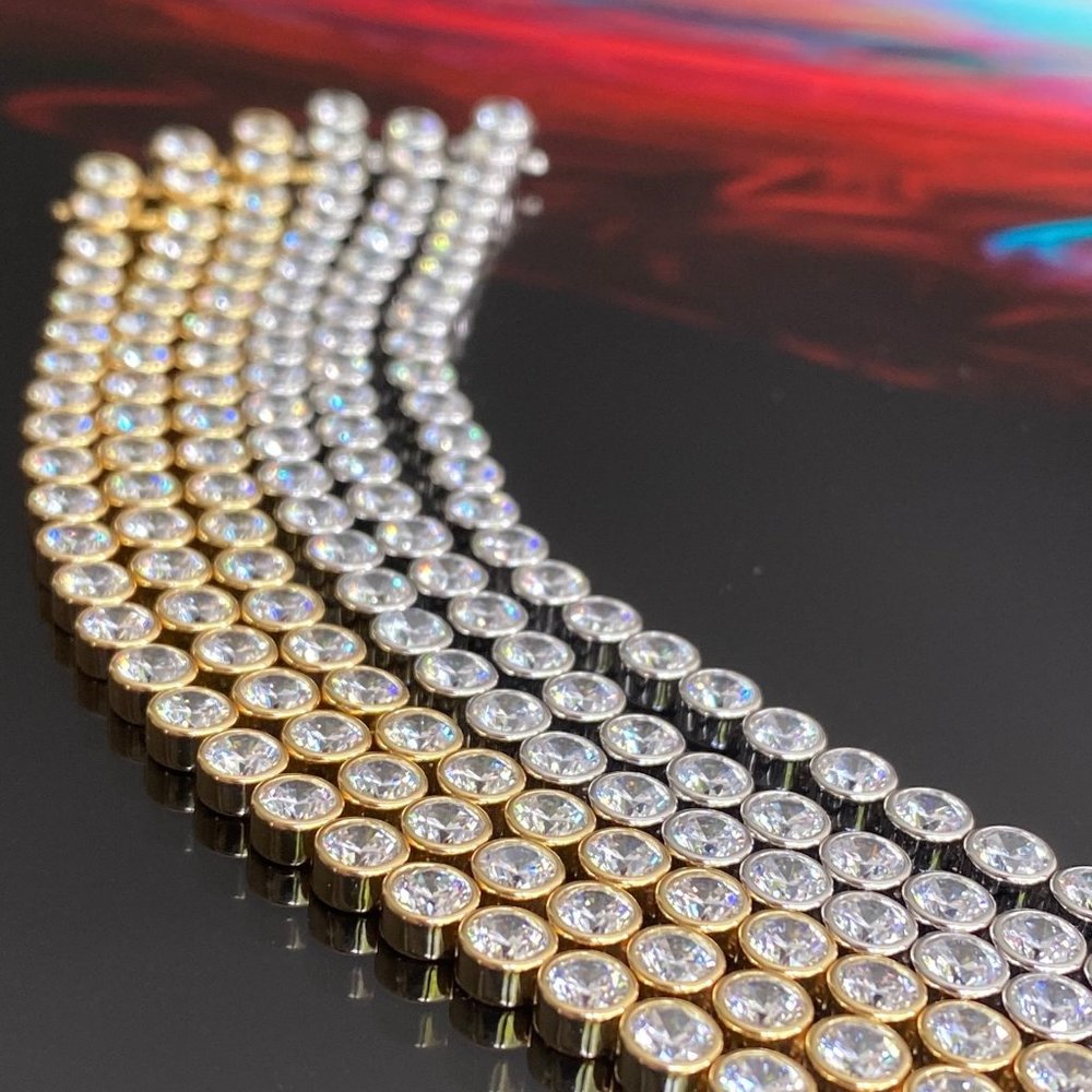 Round CZ Tennis Bracelet 4 mm - Gold or Silver